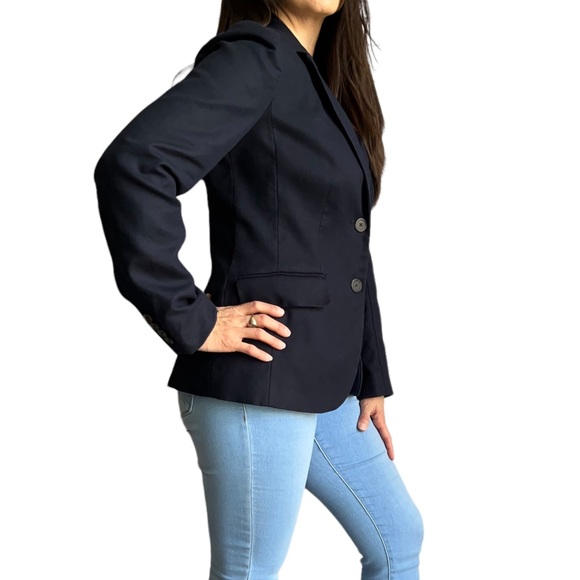 J. Crew Women's Navy Blue Blazer/Suit Jacket, Double button, Cotton, Size 4 - Picture 8 of 15